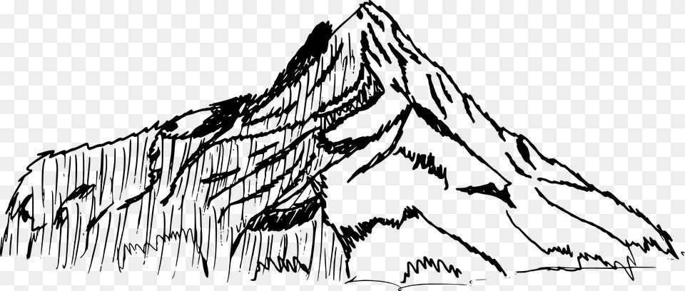 Transparent Volcano Island Clipart Mountain Sketch Transparent, Gray Png