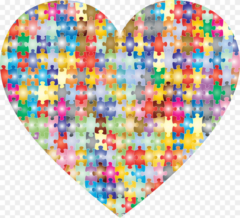 Transparent Volunteers Clipart Colourful Puzzle Piece Heart, Pattern, Blackboard Png