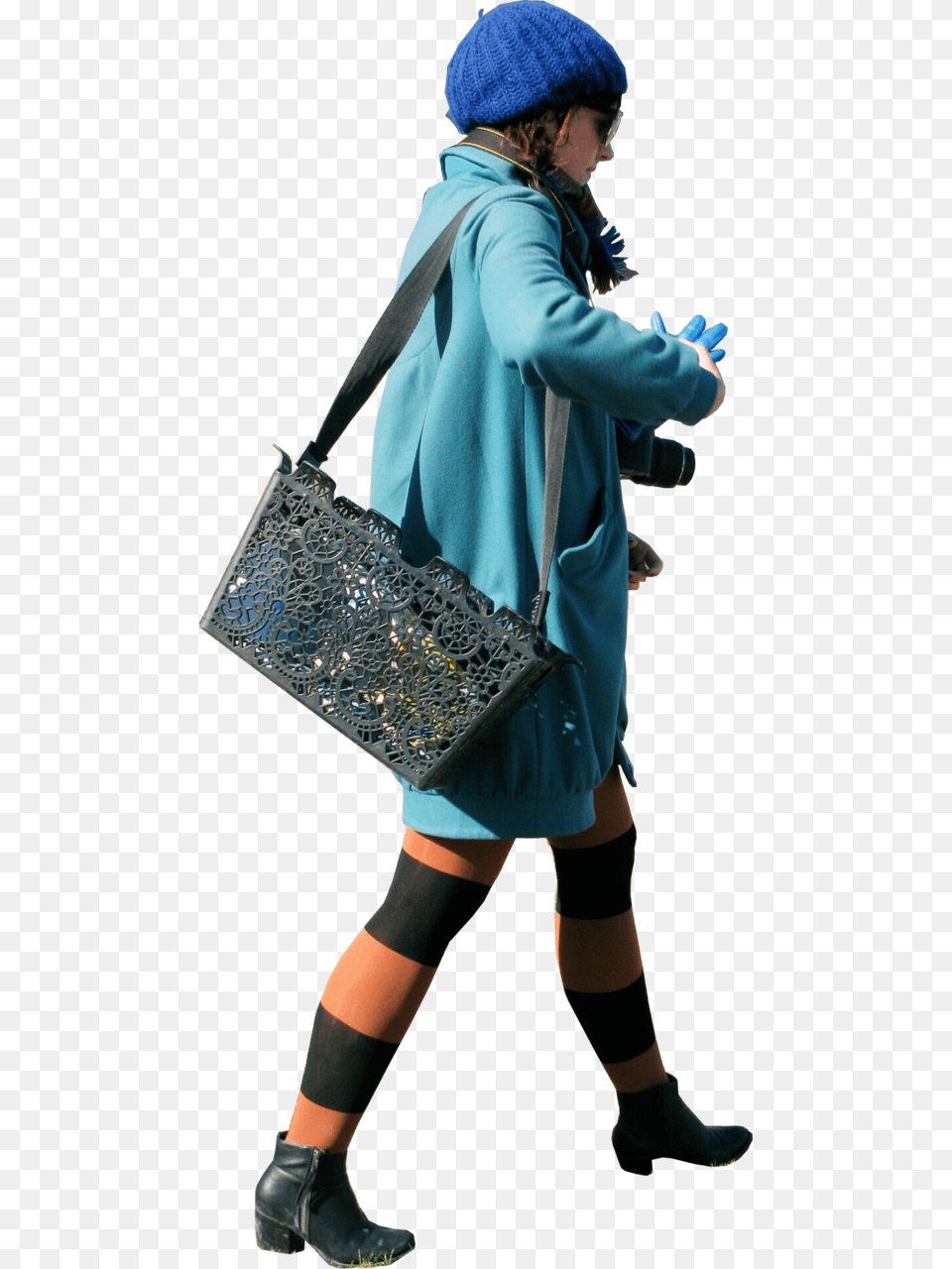 Transparent Walking Away Silhouette Cut Out People Winter, Accessories, Purse, Person, Handbag Free Png Download