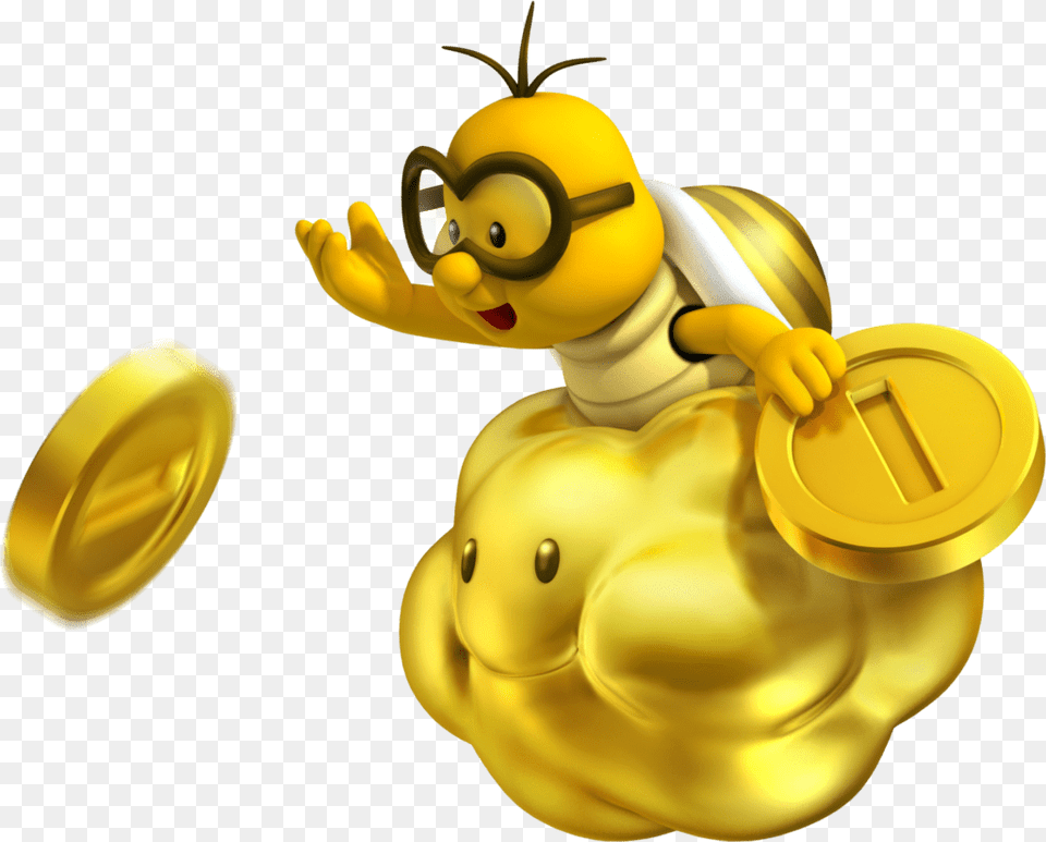 Transparent Waluigi Mustache New Super Mario Bros 2 Lakitu, Gold, Toy, Animal, Bee Png