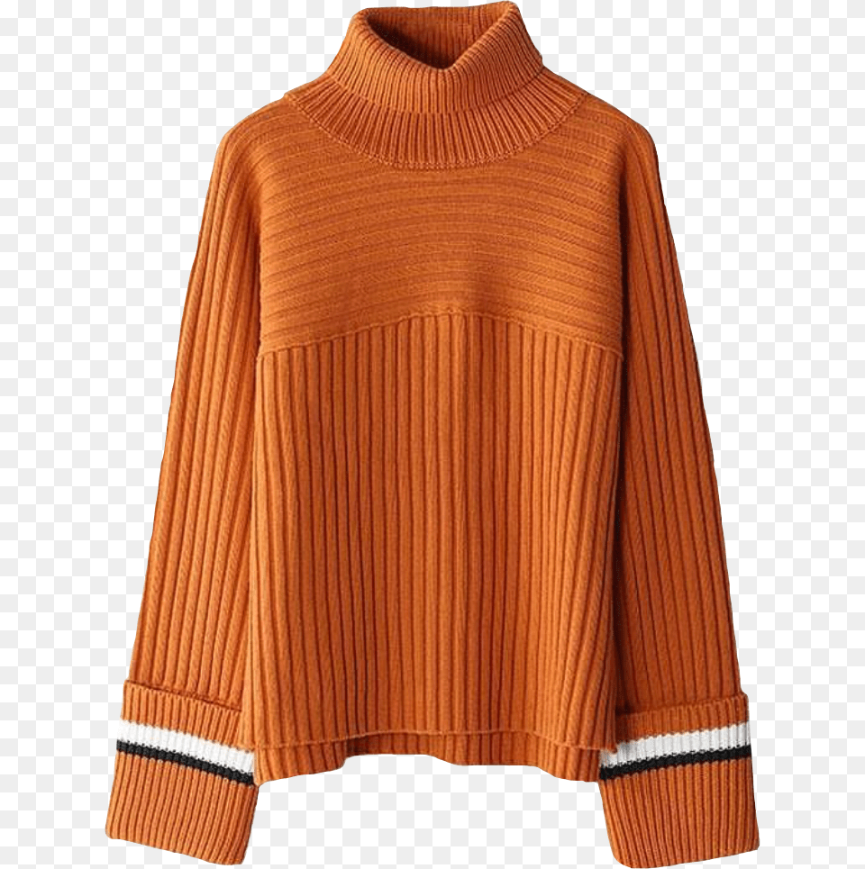 Transparent Warm And Cozy Clipart Aesthetic Orange Sweater, Clothing, Knitwear Png
