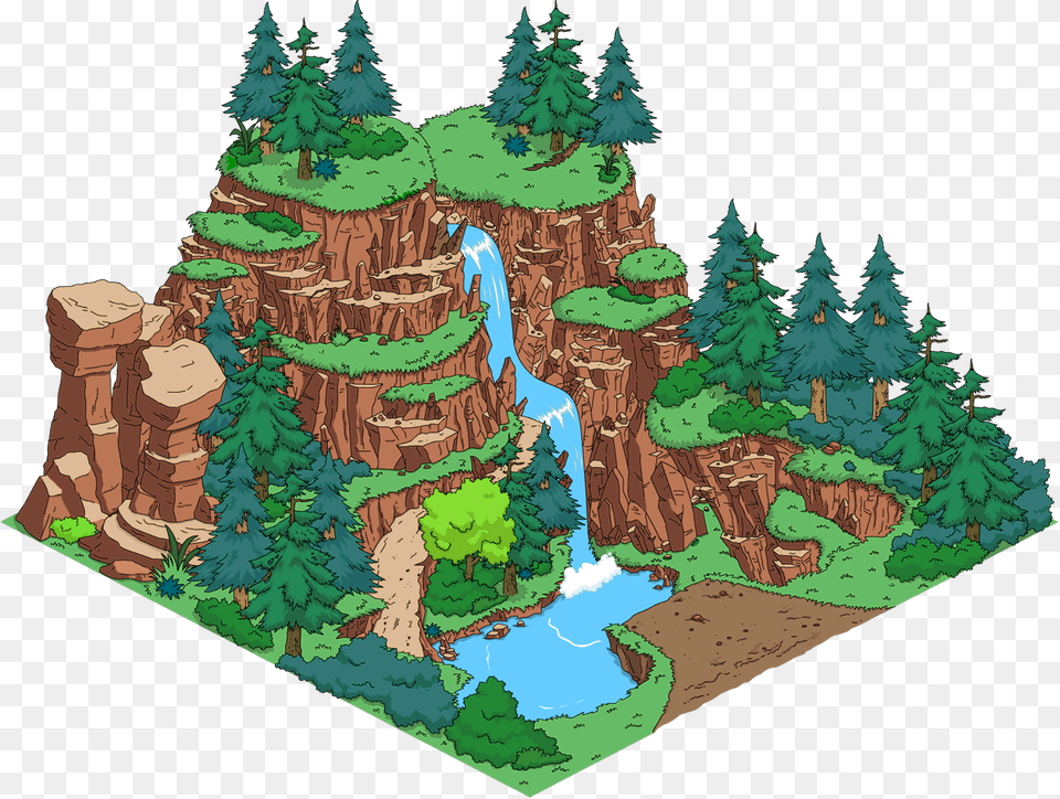 Water Fall Los Simpsons En Parque Yellowstone, Vegetation, Tree, Plant, Outdoors Free Transparent Png