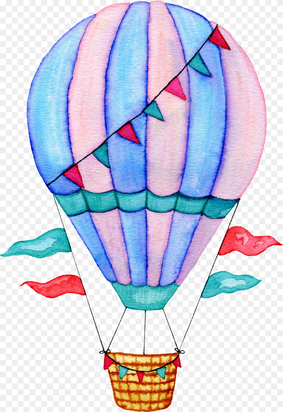 Transparent Watercolor Balloons Hot Air Balloon Watercolor, Aircraft, Hot Air Balloon, Transportation, Vehicle Free Png