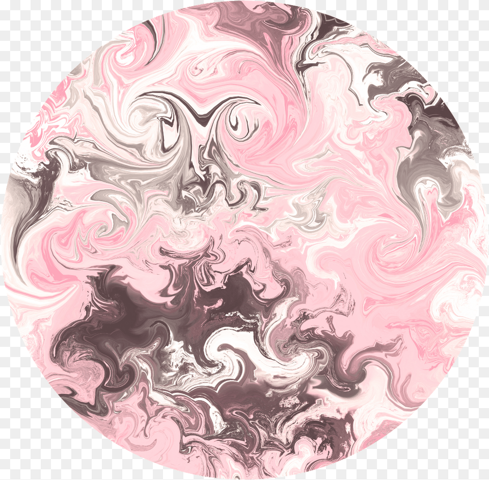 Transparent Watercolor Circle Pink And Black Marble, Art, Graphics, Plate, Painting Png