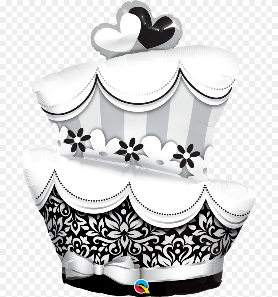 Transparent Wedding Cake Clipart Cute Wedding Cake Black And White, Dessert, Food, Birthday Cake, Cream Free Png