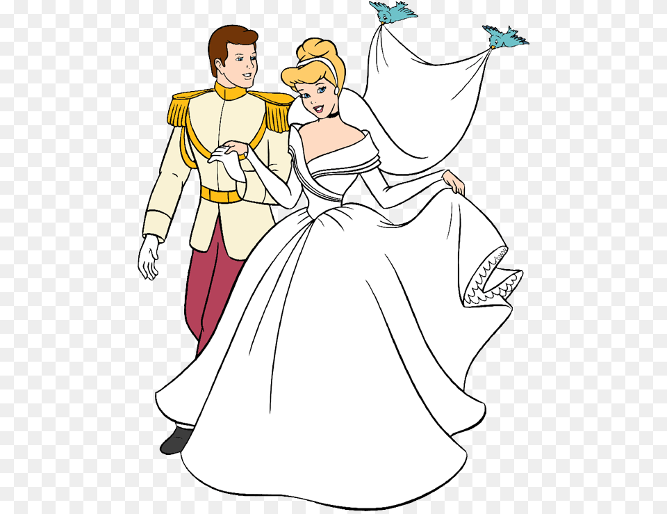Transparent Wedding Clip Art Cinderella And Prince Wedding, Fashion, Gown, Dress, Comics Free Png Download