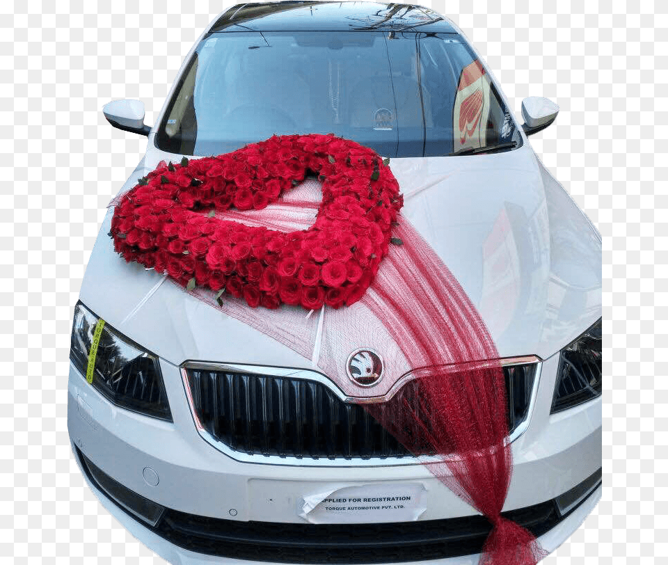 Transparent Wedding Decorations Wedding Car Flower Decoration, Transportation, Vehicle, Plant, Windshield Free Png