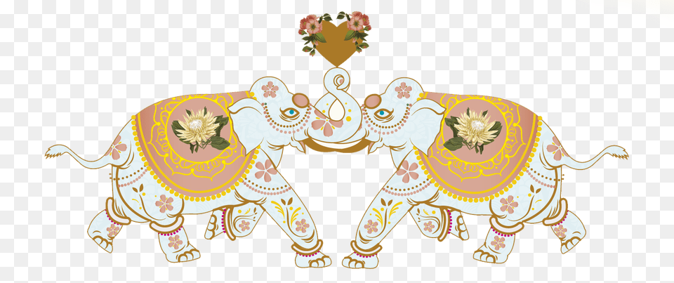 Transparent Wedding Elephant, Art, Pattern, Drawing, Animal Free Png Download