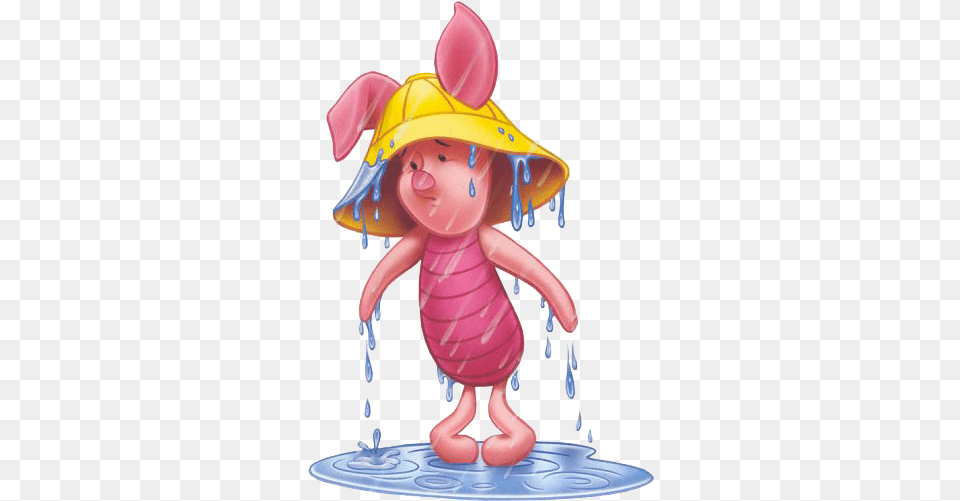 Transparent Wet Person Piglet Sad Winnie The Pooh, Water, Baby, Clothing, Hat Png Image