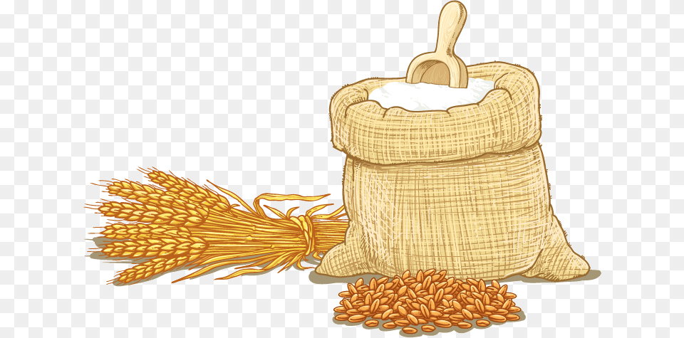 Transparent Wheat Clipart Clipart Flour, Bag, Food, Produce, Grain Free Png