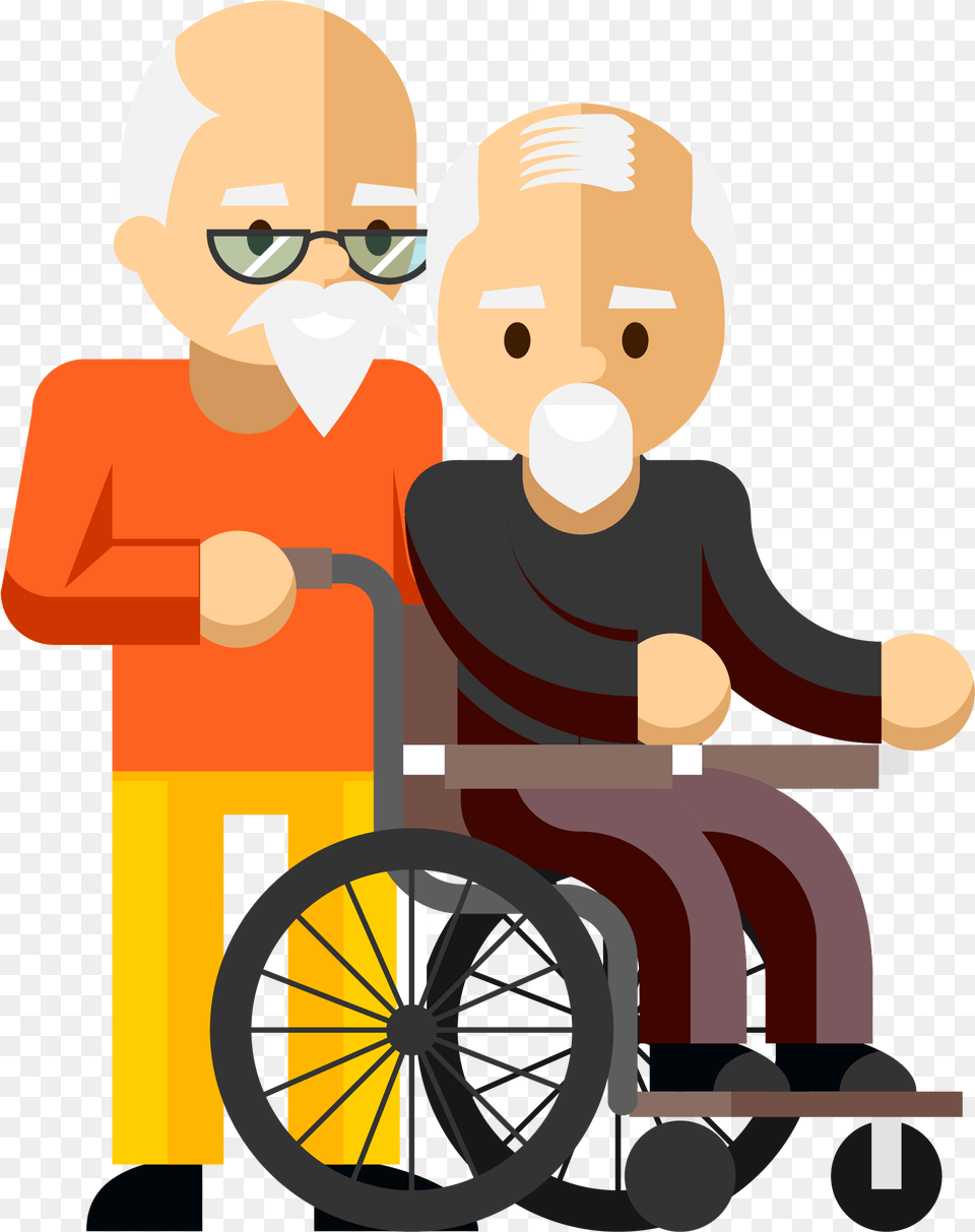 Transparent Wheel Chair Old Person Clip Art, Furniture, Machine, Wheelchair, Face Free Png
