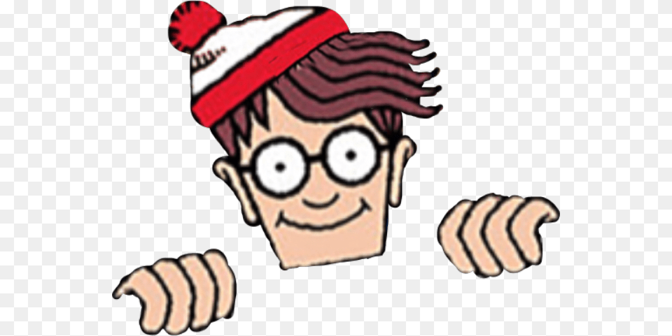Transparent Wheres Waldo Where39s Waldo Sitting Down, Finger, Body Part, Person, Hand Free Png
