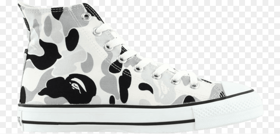 Transparent White Converse White Camo Bape Converse, Clothing, Footwear, Shoe, Sneaker Png