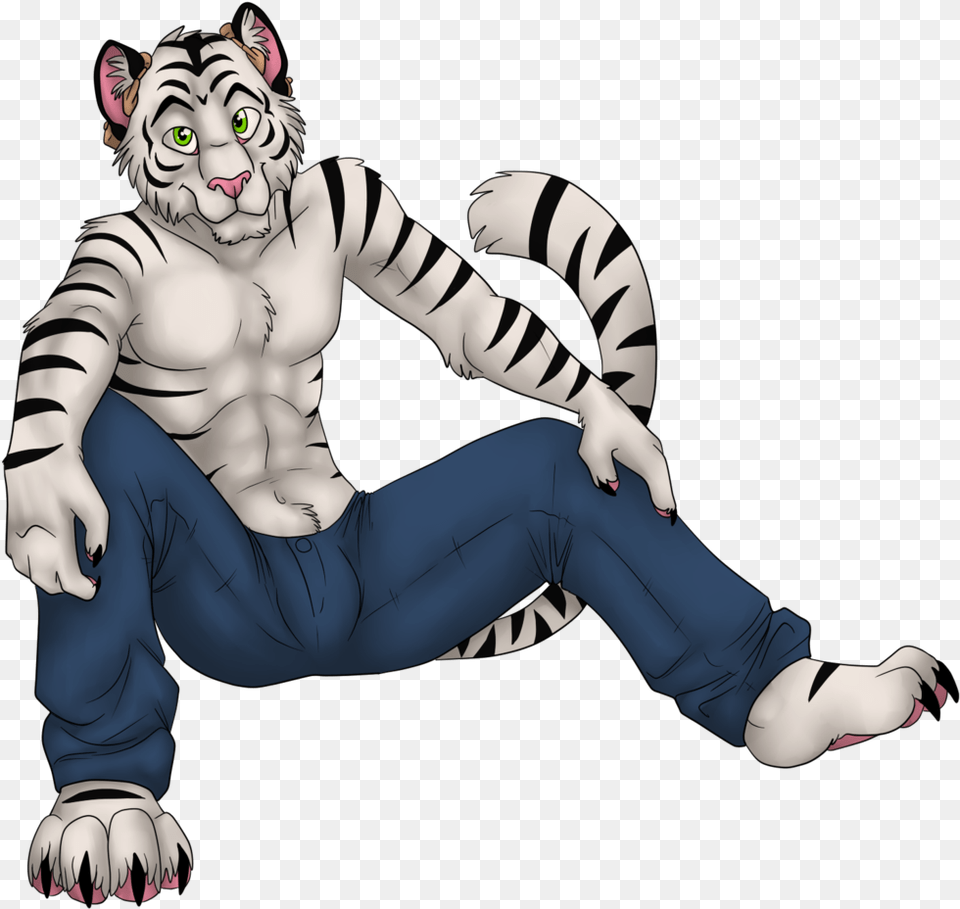 Transparent White Fur White Tiger Furry Male, Hand, Pants, Finger, Person Free Png