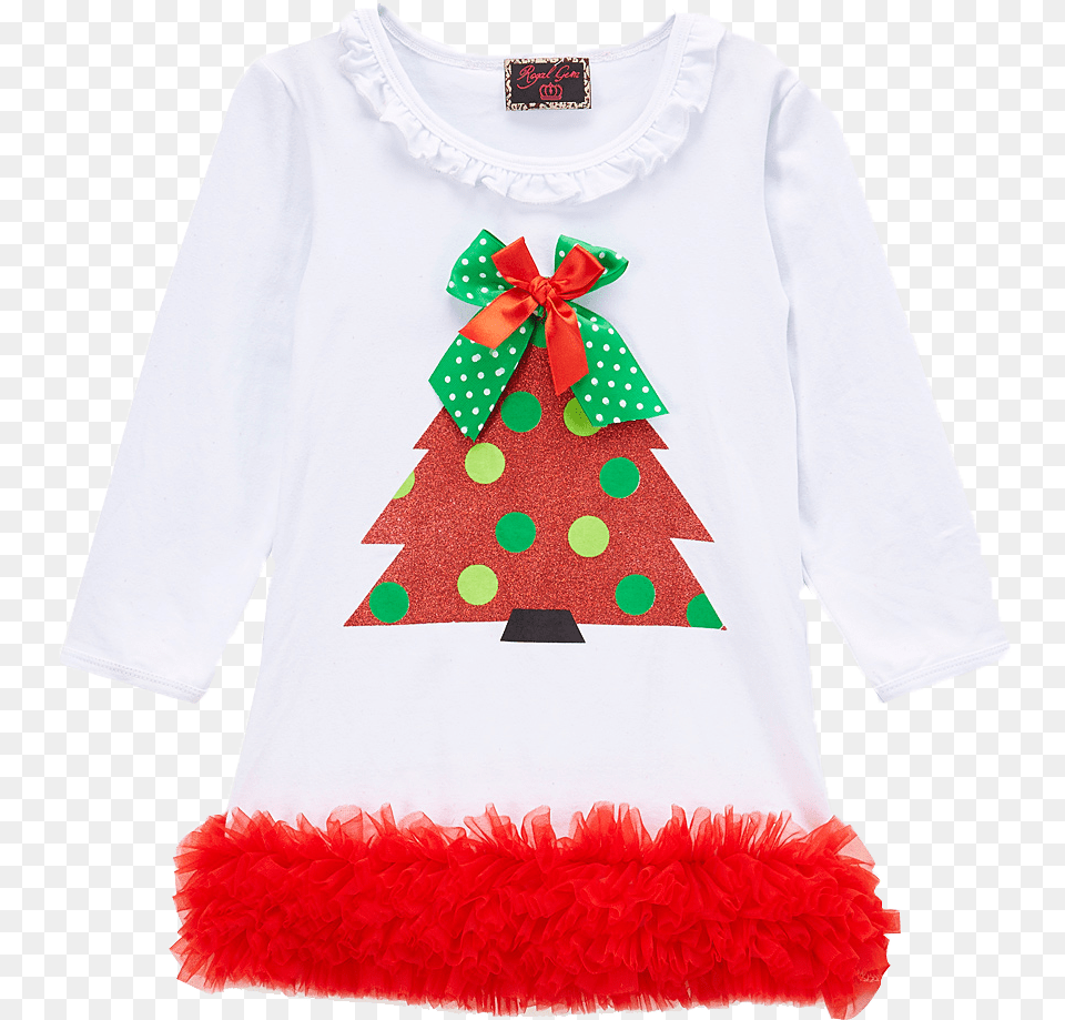 Transparent White Glitter Christmas Tree, Applique, Clothing, Long Sleeve, Pattern Png