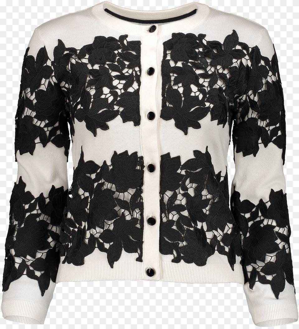 Transparent White Lace Pattern Cardigan, Clothing, Coat, Jacket, Long Sleeve Png Image