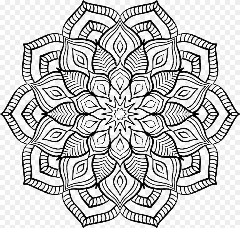 Transparent White Mandala Mandala Coloring Sheets For Teens, Art, Pattern, Drawing Png