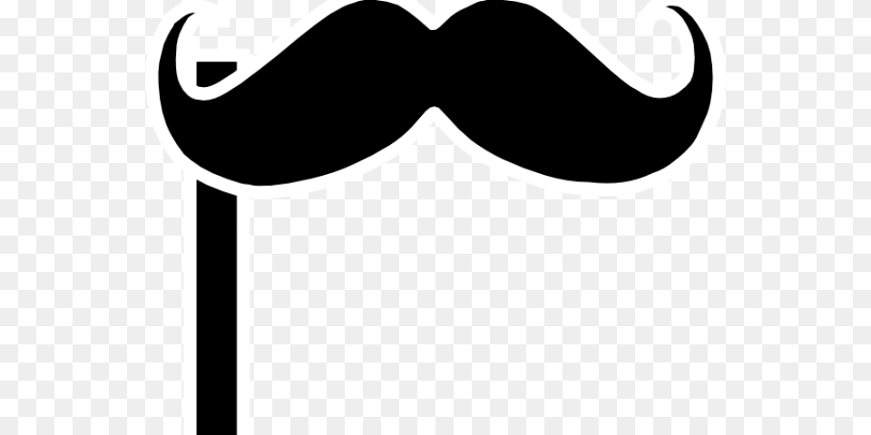Transparent White Mustache Mustache On A Stick Clipart, Face, Head, Person, Stencil Png