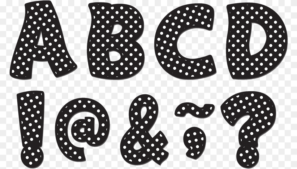 White Polka Dots Black Polka Dot Letters, Pattern, Text, Number, Symbol Free Transparent Png