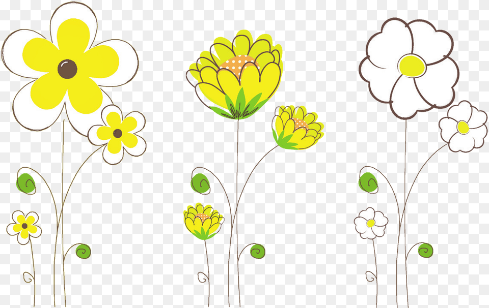 Transparent Wildflowers House Wall Stencil Design, Anemone, Art, Daisy, Floral Design Free Png Download