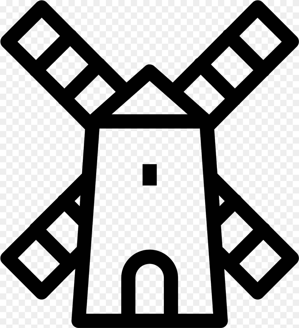 Transparent Wind Turbines Clipart Windmill Icon, Gray Png Image