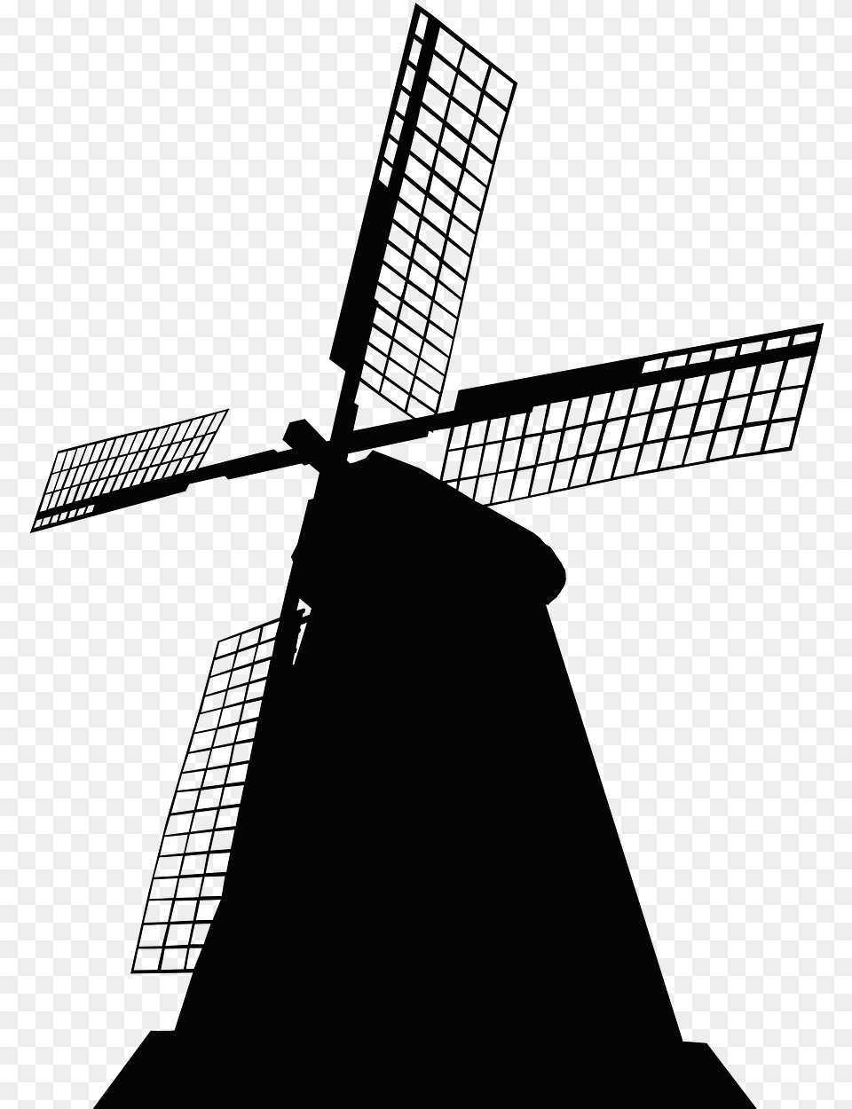 Transparent Windmill Silhouette, Engine, Machine, Motor, Outdoors Png