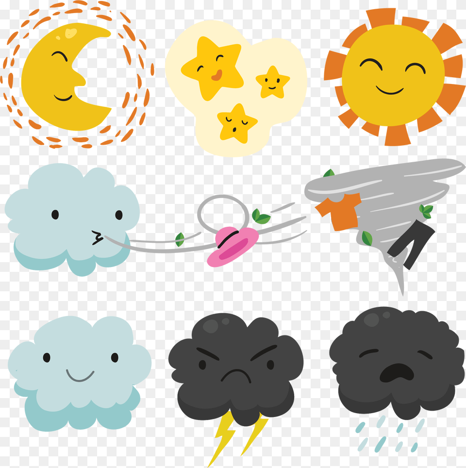 Transparent Windy Weather Clipart Cartoon Cute Cloud, Art, Graphics, Animal, Bear Free Png Download