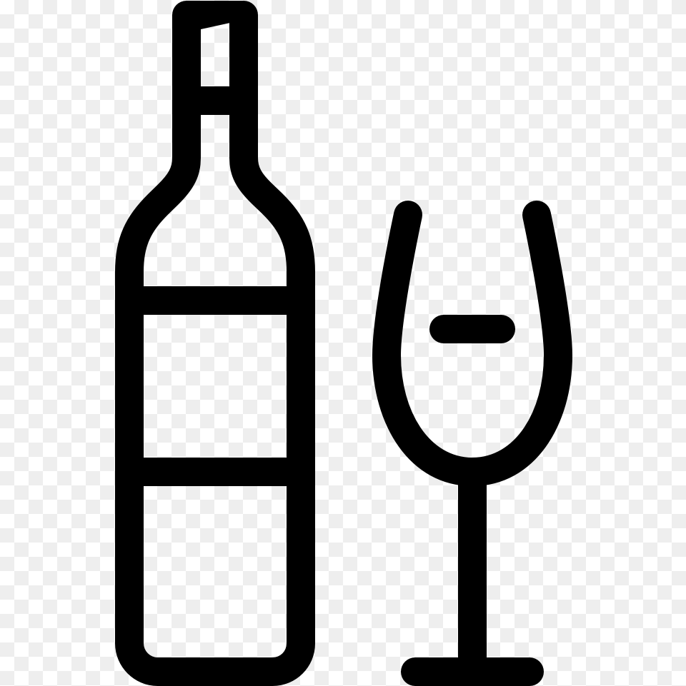 Transparent Wine Glass Icon Wine Bottle And Glass Icon, Gray Png Image