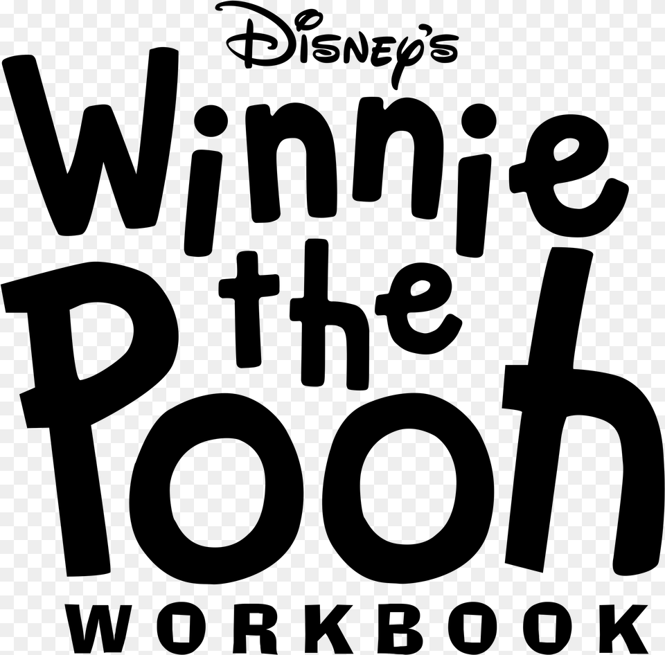 Winnie The Pooh Clipart Black And White Winnie The Pooh Lettering Fonts, Gray Free Transparent Png