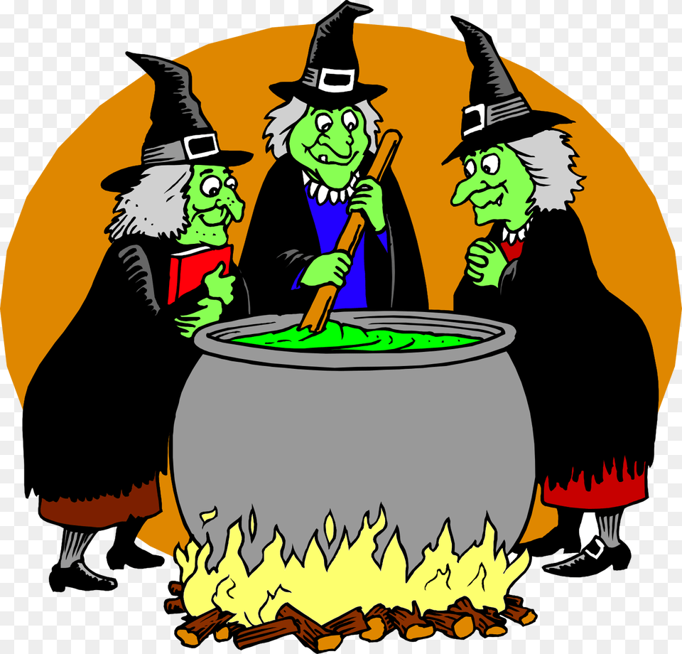 Transparent Witch Cauldron Clipart Witches Around A Cauldron, Person, Adult, Female, Woman Png Image