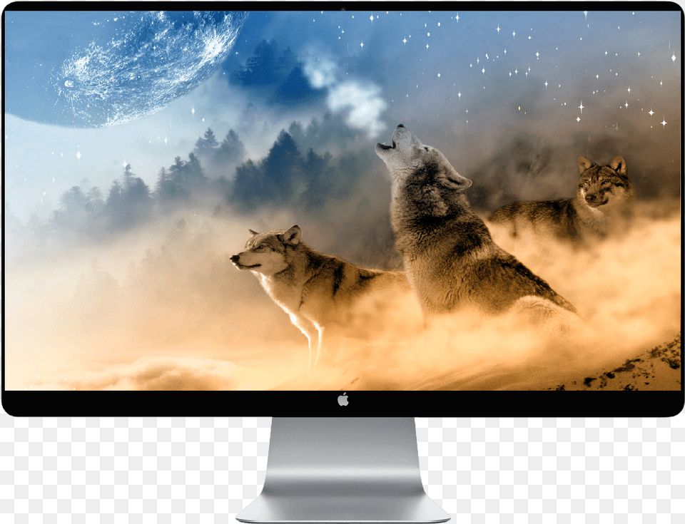 Transparent Wolf Howling Clipart Wolf Howl Galaxy, Screen, Monitor, Computer Hardware, Electronics Png