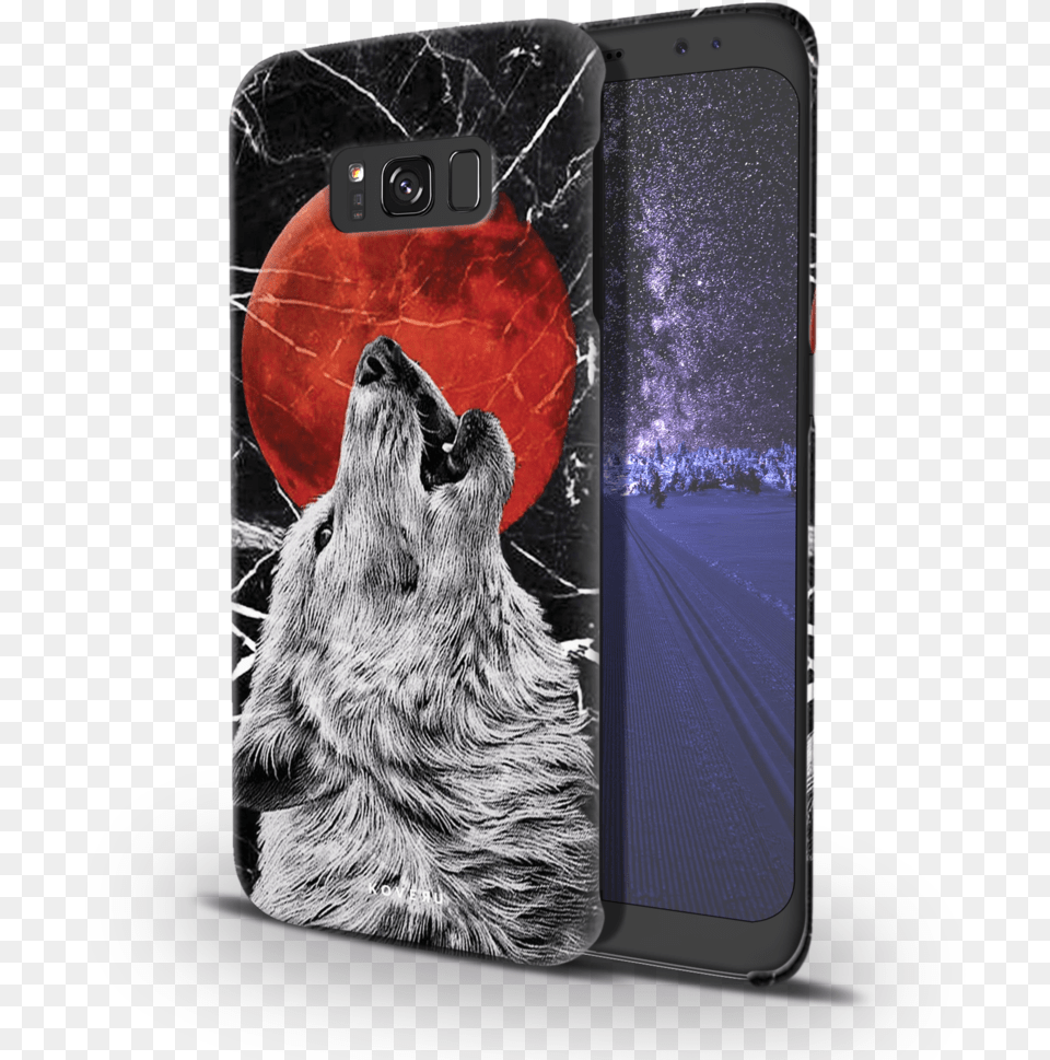 Transparent Wolf Howling White Wolf Howling Red Moon, Electronics, Mobile Phone, Phone, Animal Free Png Download