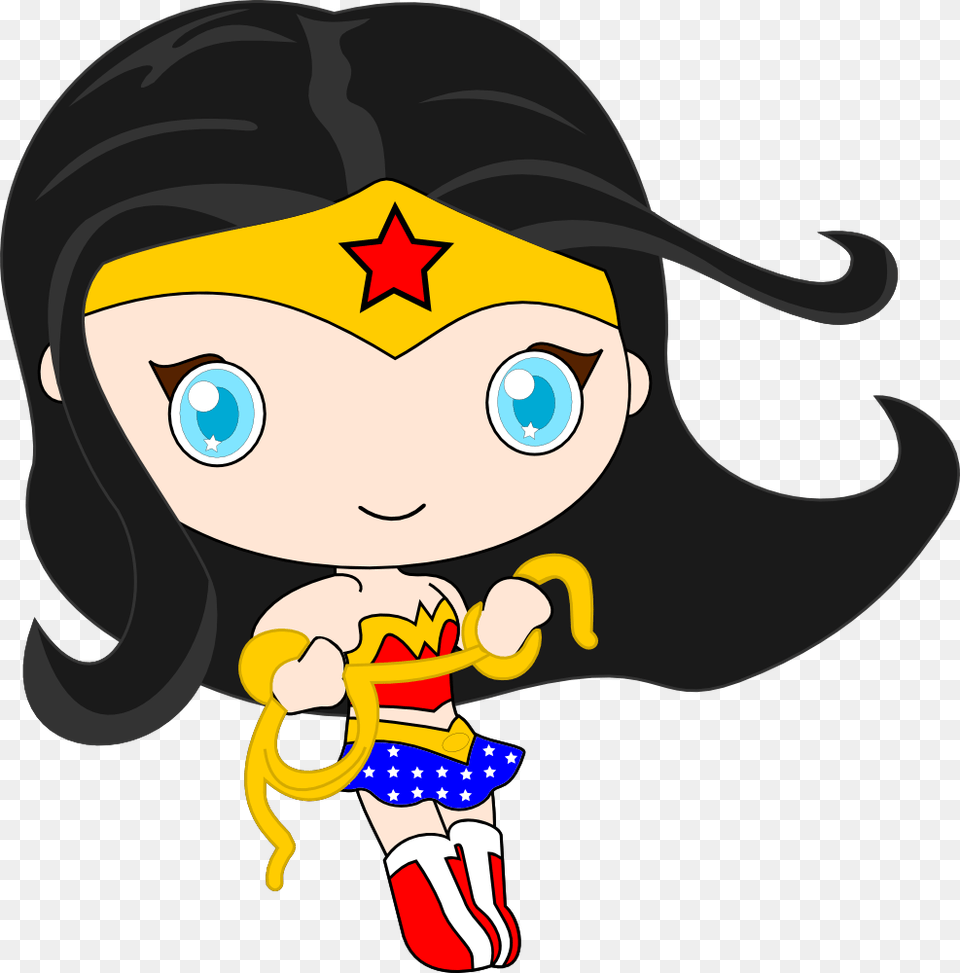 Transparent Woman Clip Art Cute Wonder Woman Chibi, Baby, Person, Face, Head Png