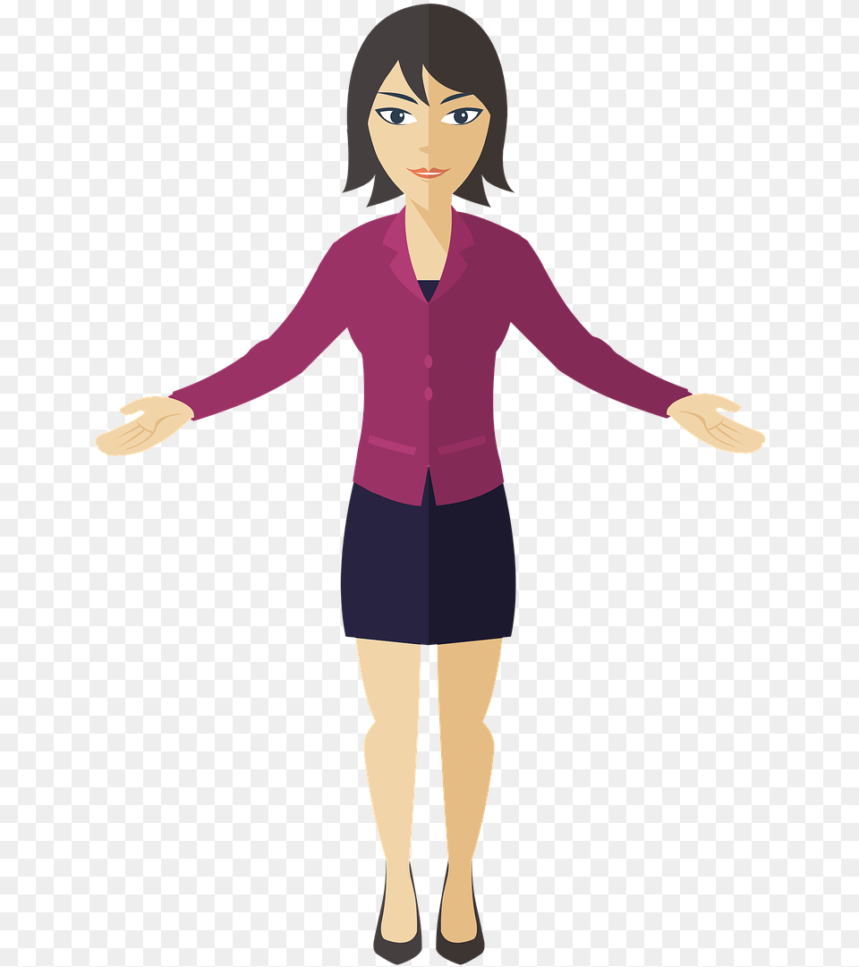 Woman Clipart Cartoon Woman, Clothing, Long Sleeve, Sleeve, Adult Free Transparent Png