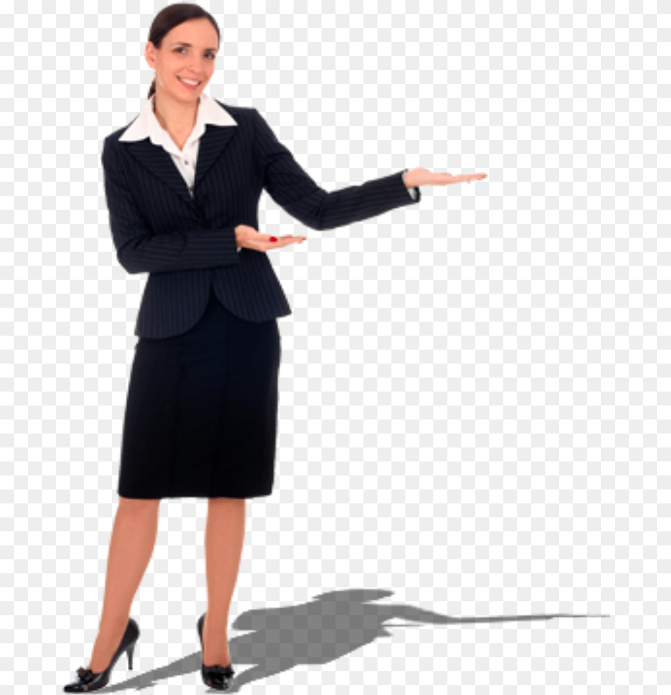 Transparent Woman Pointing Business Woman Standing, Sleeve, Person, Long Sleeve, Clothing Free Png Download