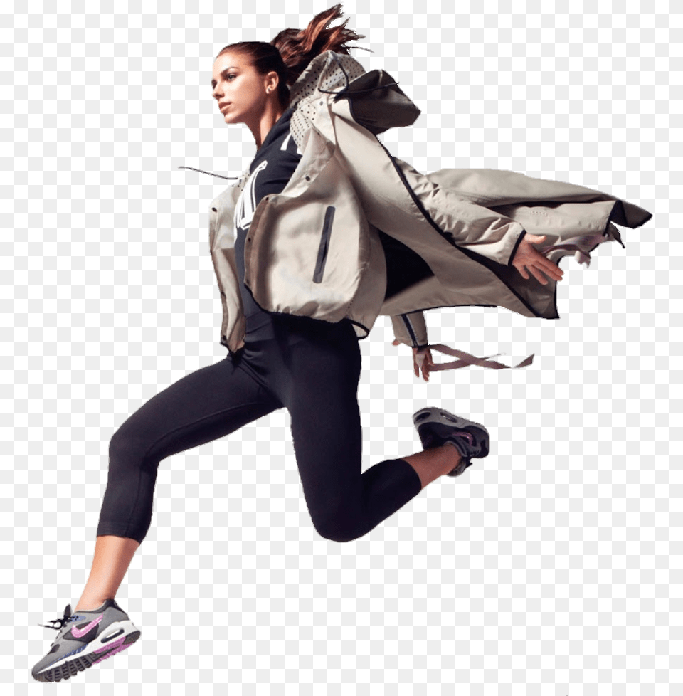 Transparent Woman Running Nike Women Soccer Ads, Footwear, Clothing, Dancing, Shoe Png Image
