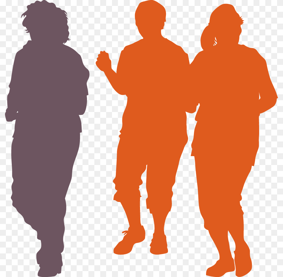 Transparent Women Silhouette Orange People Silhouette, Adult, Male, Man, Person Png Image