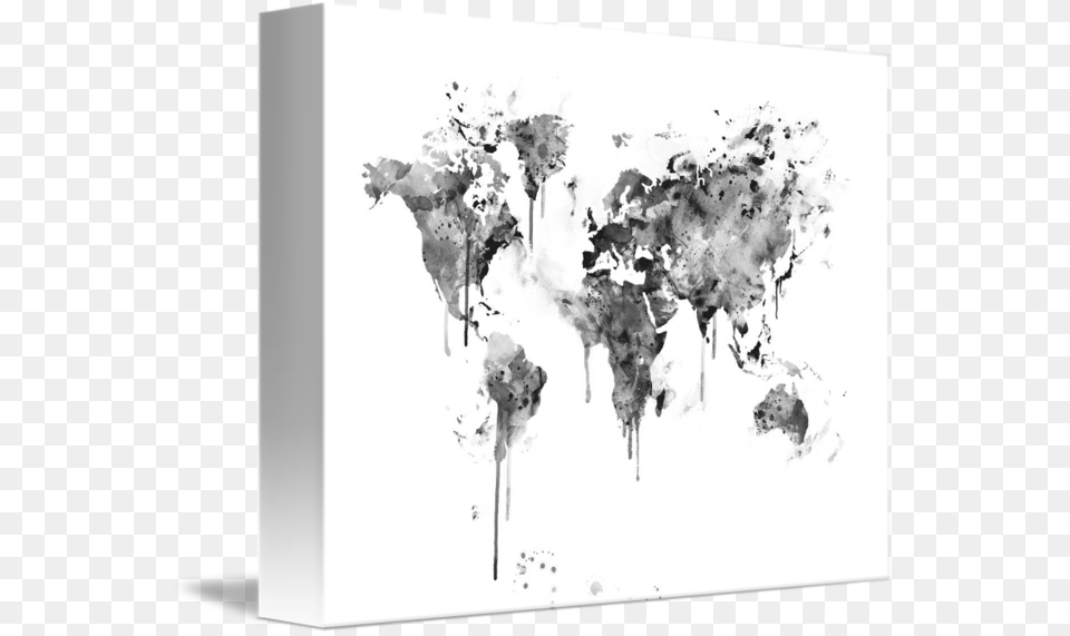 Transparent World Map Black And White World Map, Art, Modern Art, Stain Free Png Download
