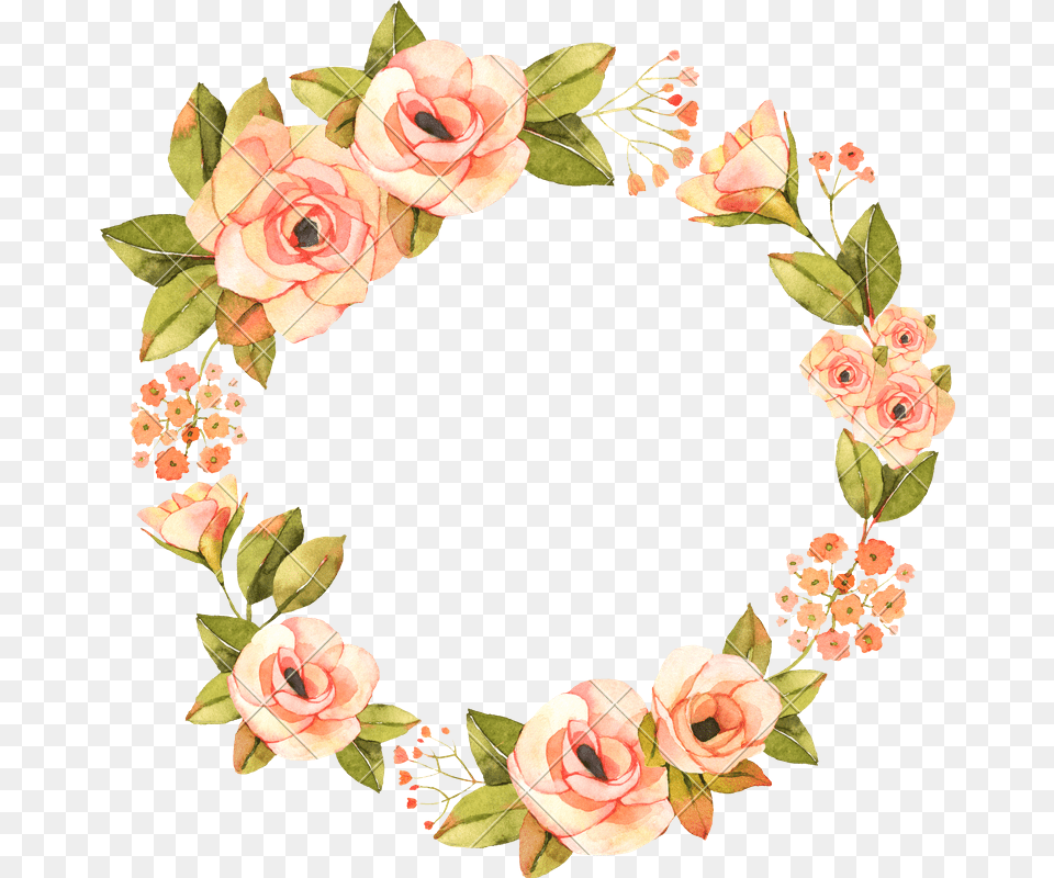Transparent Wreath Modern Watercolor Flower Wreath, Art, Floral Design, Graphics, Pattern Png
