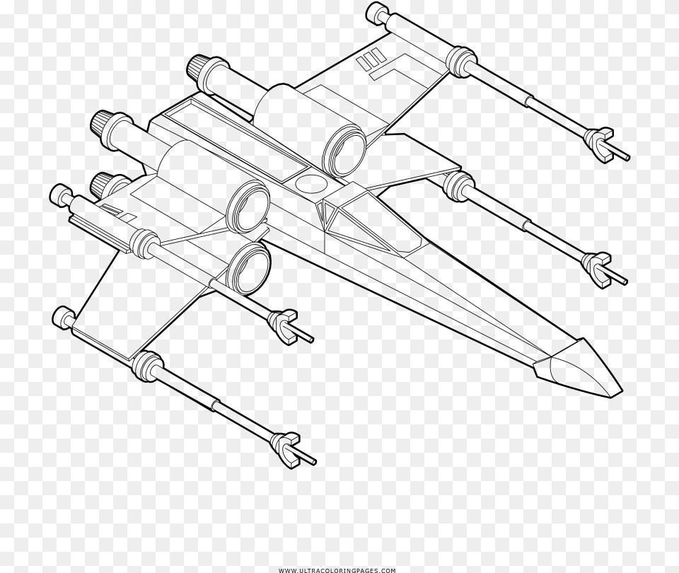 Transparent X Wing Coloring Star Wars X Wing, Gray Free Png