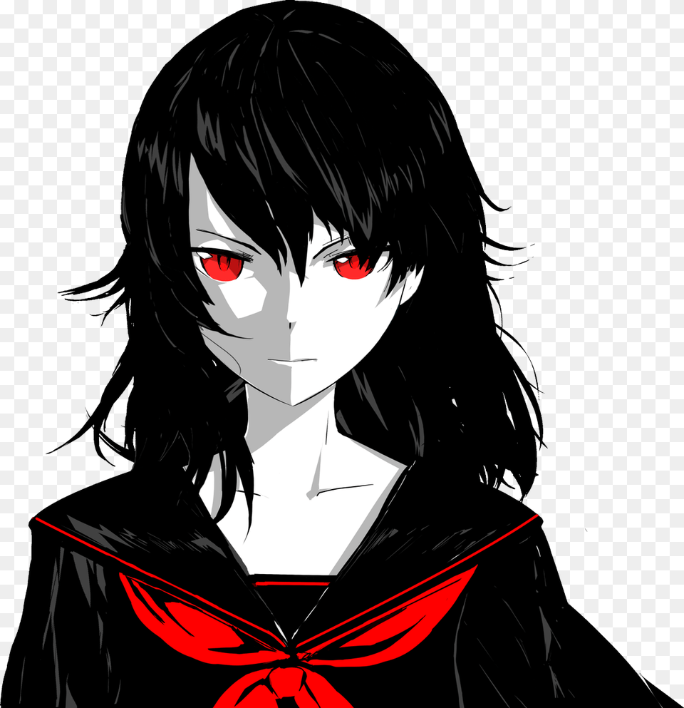 Transparent Yandere Chan Black And White Yandere, Adult, Publication, Person, Manga Png