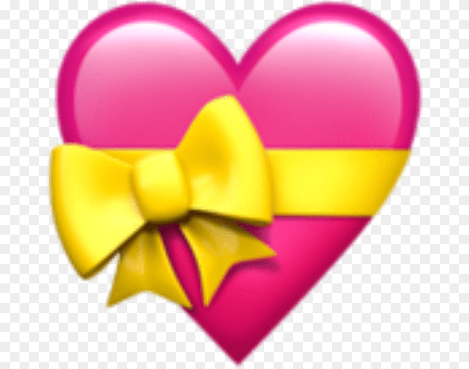 Yellow Bow Heart With Ribbon Emoji, Accessories, Formal Wear, Tie, Balloon Free Transparent Png