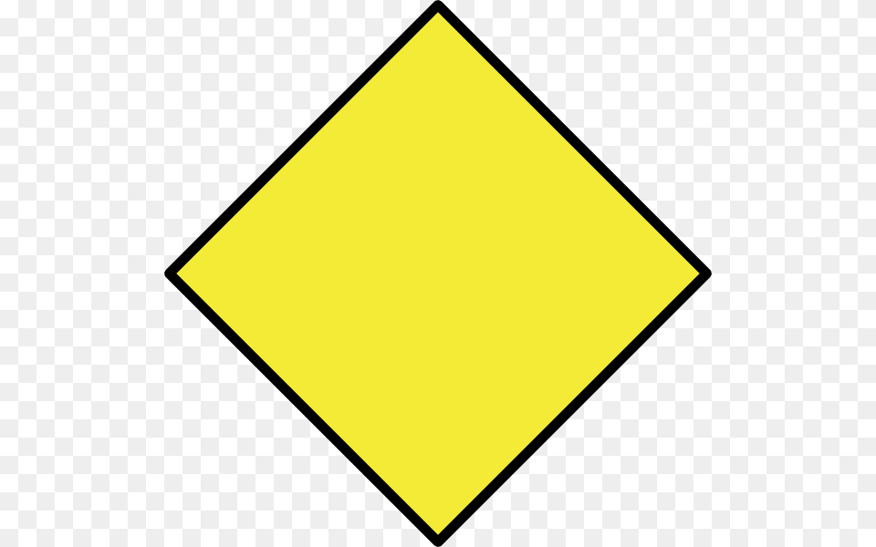 Transparent Yellow Diamond Blank Yellow Caution Sign, Symbol, Blackboard Png Image