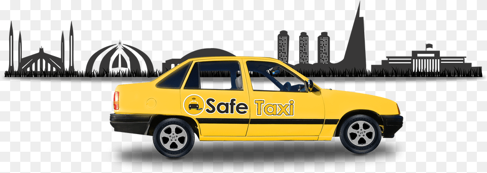 Transparent Yellow Taxi Taxi, Car, Vehicle, Transportation, Wheel Png Image