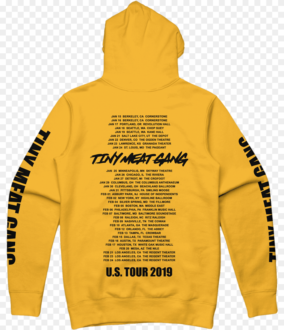 Transparent Yellow Tiny Meat Gang Merch Hoodie, Clothing, Hood, Knitwear, Sweater Png