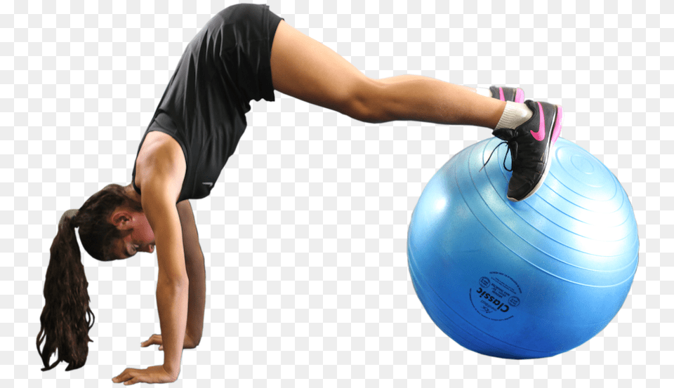 Transparent Yoga Ball Press Up, Adult, Person, Woman, Female Png Image