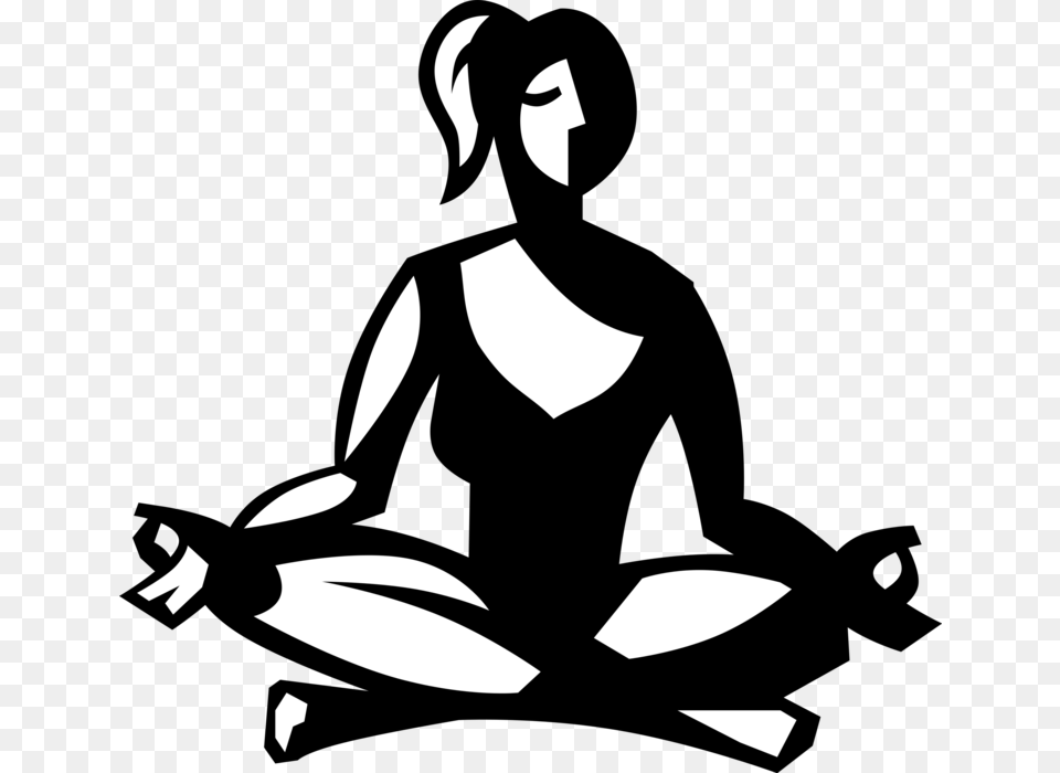 Transparent Yoga Vector Sitting, Stencil, Adult, Person, Woman Free Png