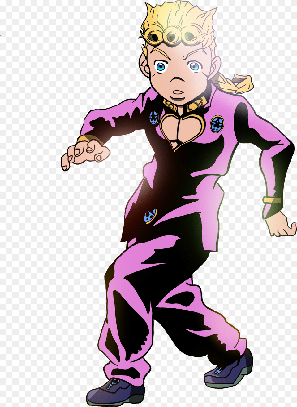 Transparent Yoshikage Kira Giorno Giovanna Pose With Stand, Book, Comics, Publication, Purple Free Png