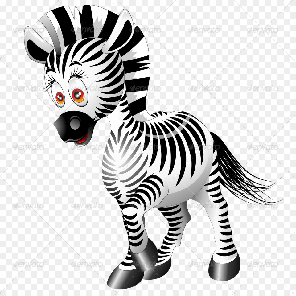 Transparent Zebra Cartoon Cartoon Wild Animal, Wildlife, Mammal Free Png