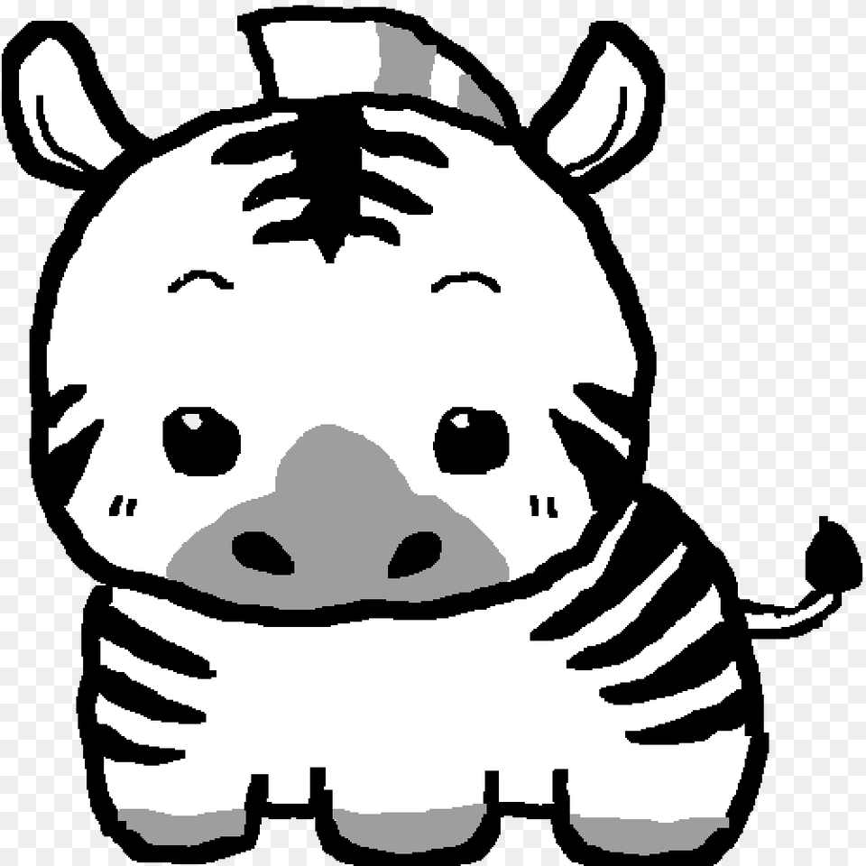 Transparent Zebra Cartoon Cute Simple Zebra, Stencil, Baby, Person, Face Free Png Download